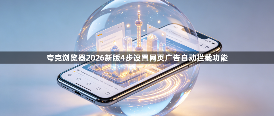 夸克浏览器2026新版4步设置网页广告自动拦截功能1