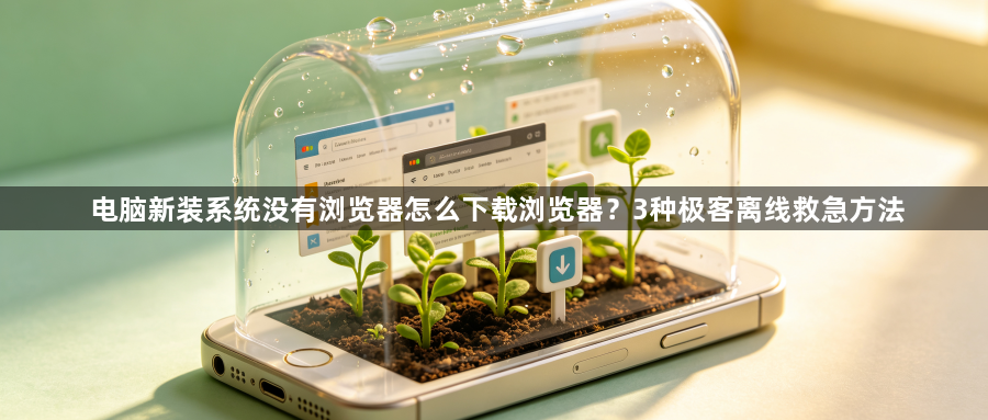 电脑新装系统没有浏览器怎么下载浏览器?3种极客离线救急方法1