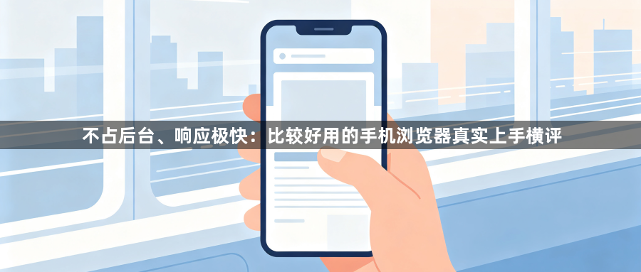 不占后台、响应极快:比较好用的手机浏览器真实上手横评1