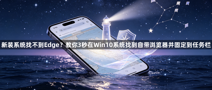新装系统找不到Edge?教你3秒在Win10系统找到自带浏览器并固定到任务栏1