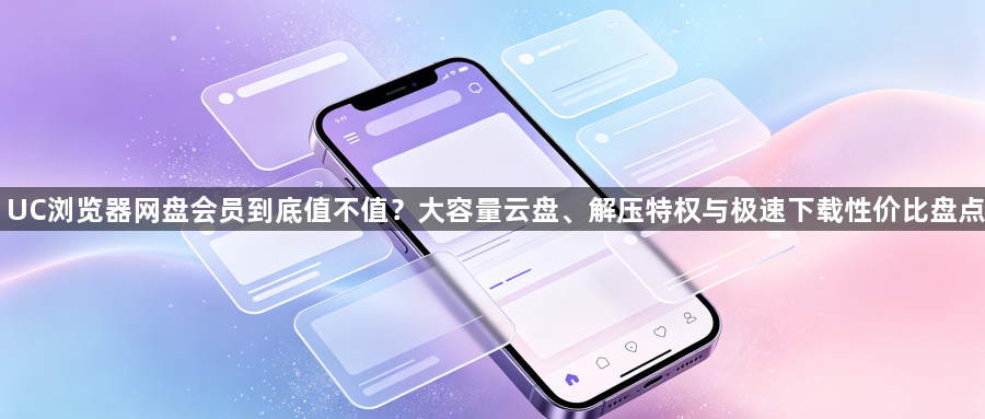 UC浏览器网盘会员到底值不值?大容量云盘、解压特权与极速下载性价比盘点1
