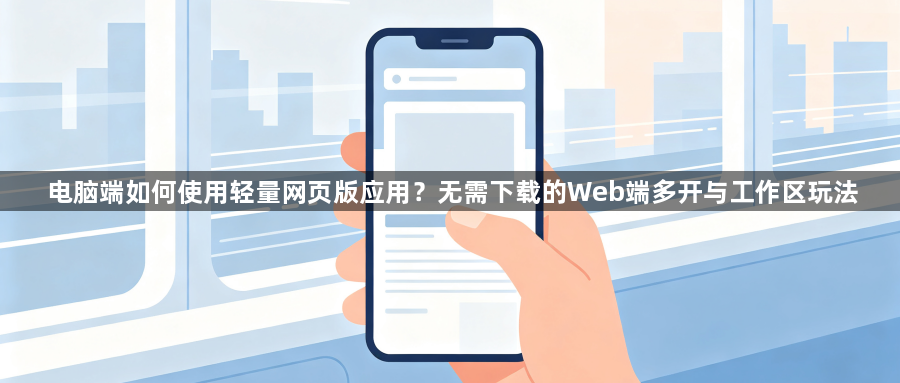 电脑端如何使用轻量网页版应用？无需下载的Web端多开与工作区玩法1